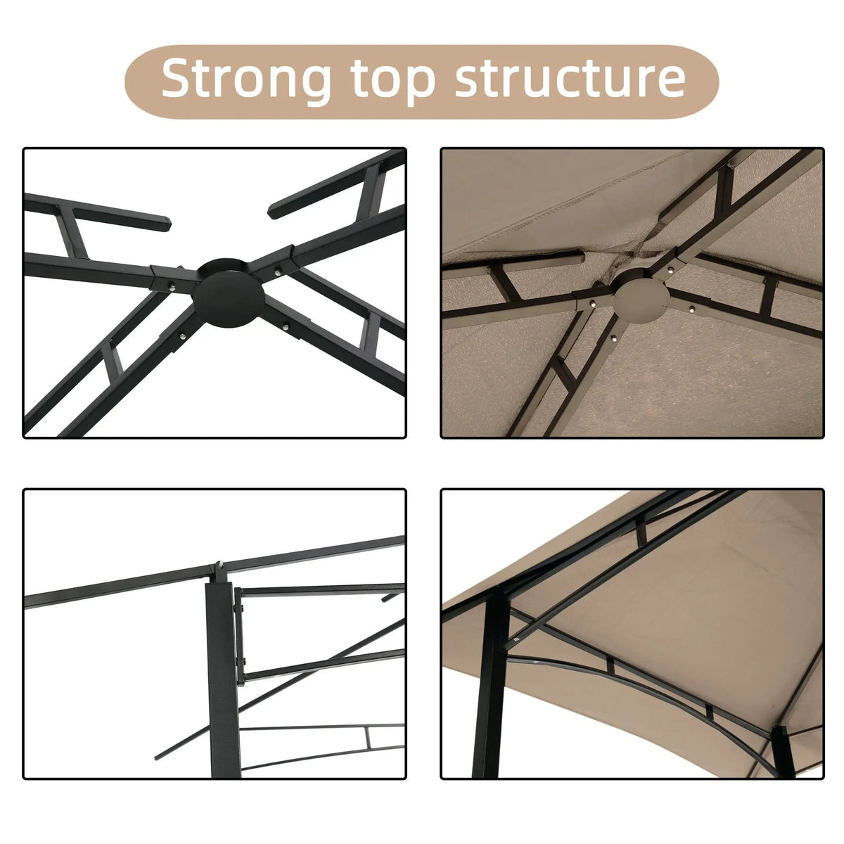 Outdoor Grill Gazebo | Double Tier Canopy | Steel Frame | 3 Person
