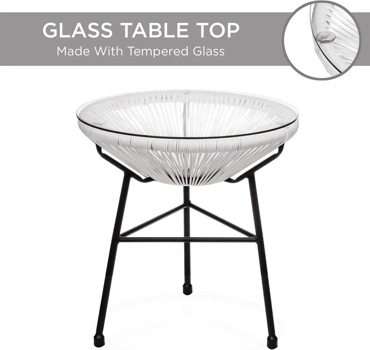Acapulco White All-Weather Outdoor 3-Piece Patio Set from PriceLows™