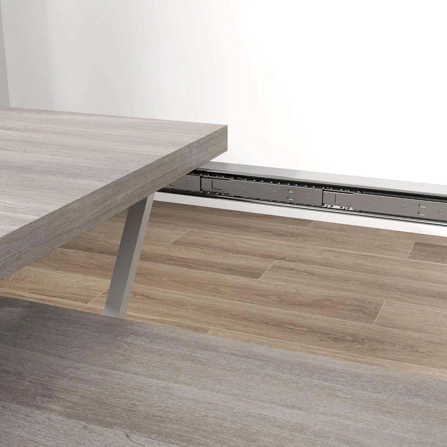 63 Inch Expandable Dining Table Distressed Gray Farmhouse from PriceLows™