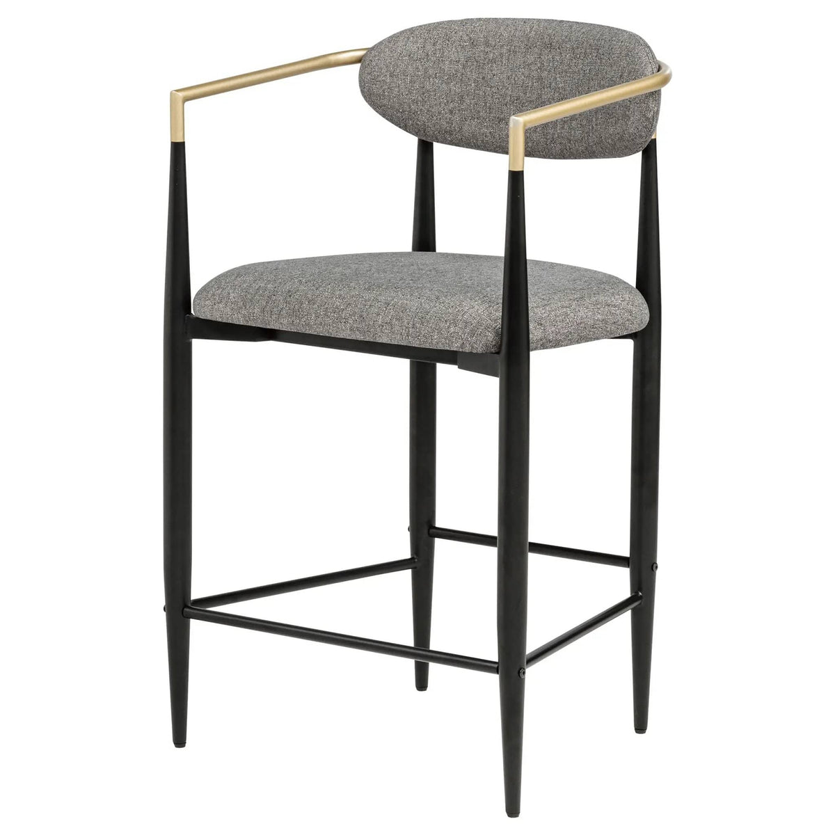 Tina Fabric Upholstered Counter Chair Dark Grey (Set of 2) Counter Height (24"-27") | 22 x 20.75 x 37.25 in | Linen & Fabric | Home