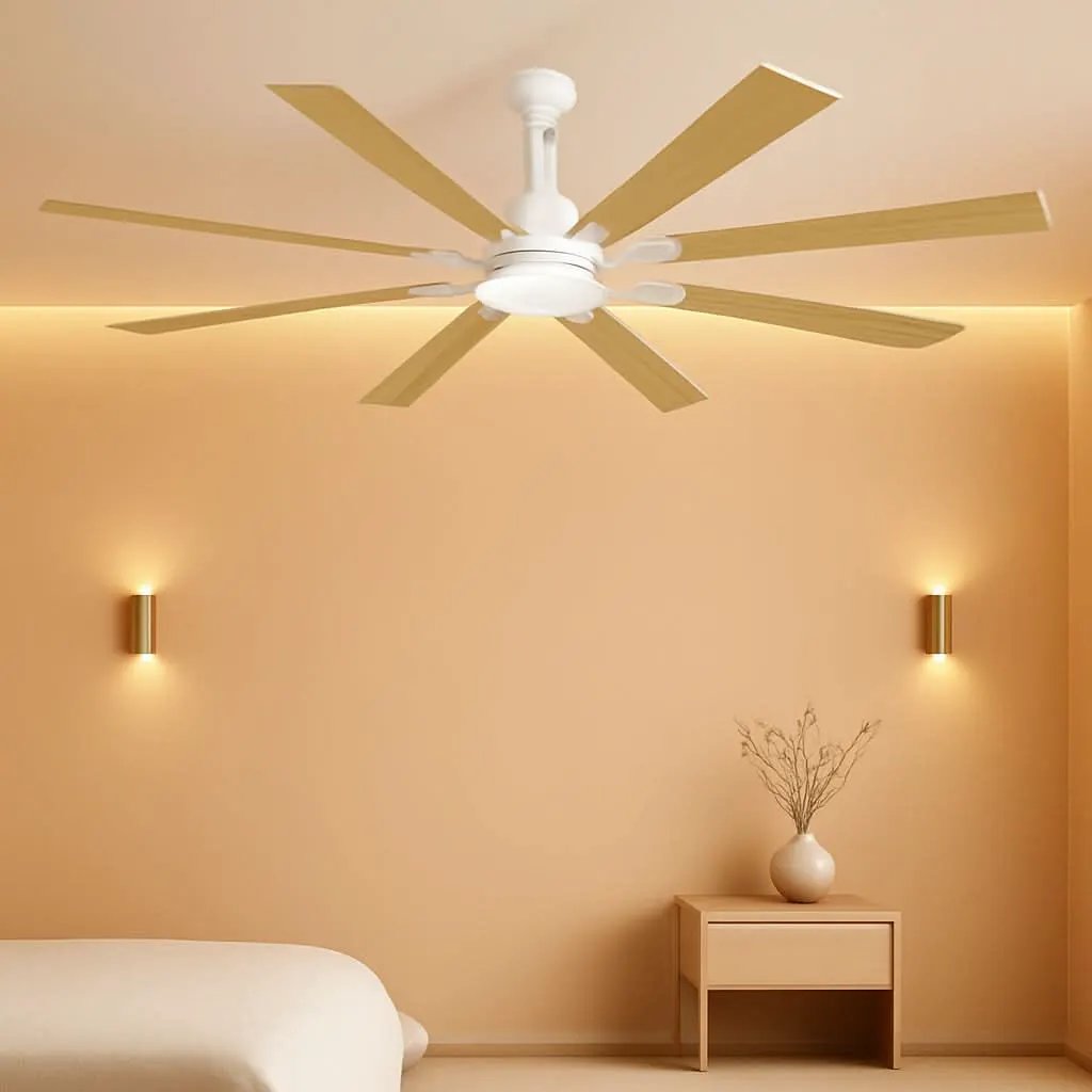 72 Inch White Ceiling Fan With Lights And Remote DC Motor from PriceLows™