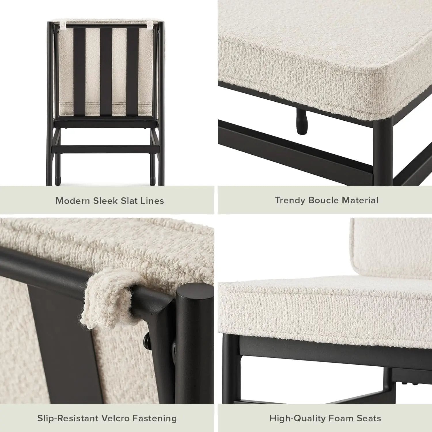 Black Dining Chairs With Removable Cushion Covers Set Of 2 from PriceLows™