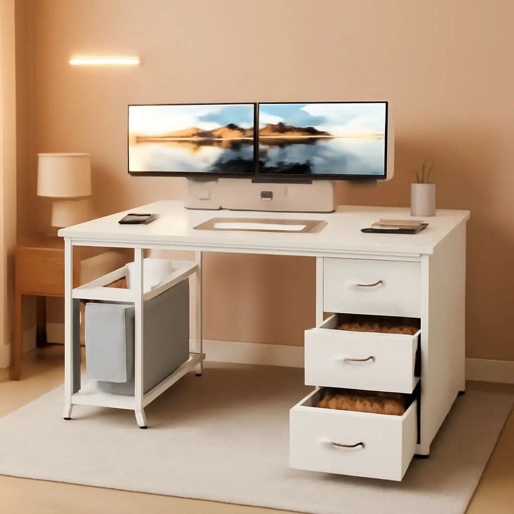 51 Inch Computer Desk With USB Outlets For Home Office from PriceLows™