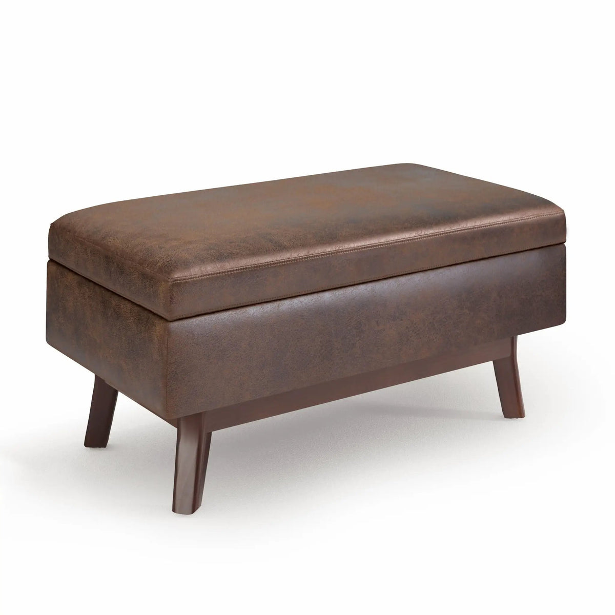 Storage Ottoman | Rectangular Design | Solid Wood Frame | Lift Top
