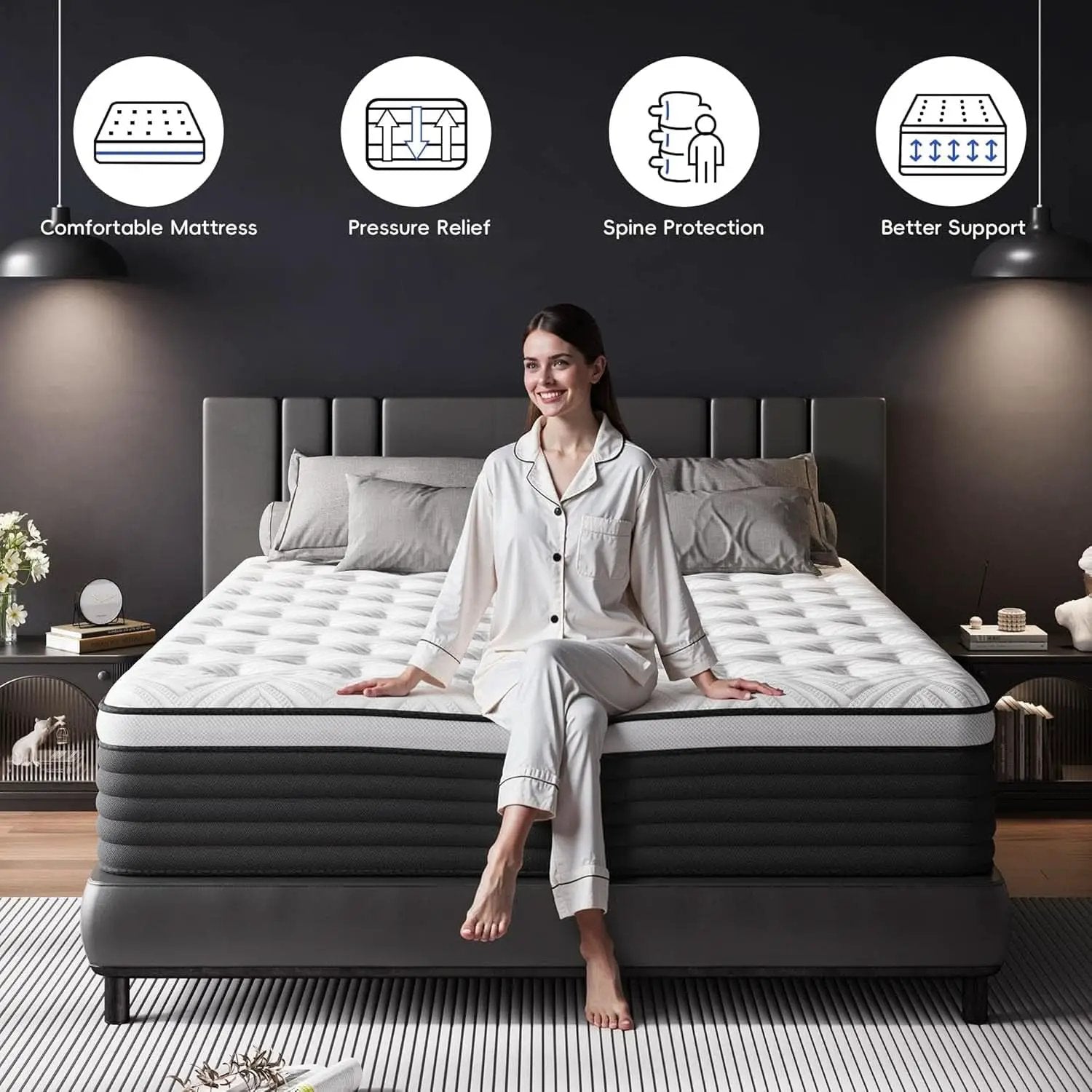 Twin Pressure Relief Memory Foam Hybrid Mattress Pocketed from PriceLows™