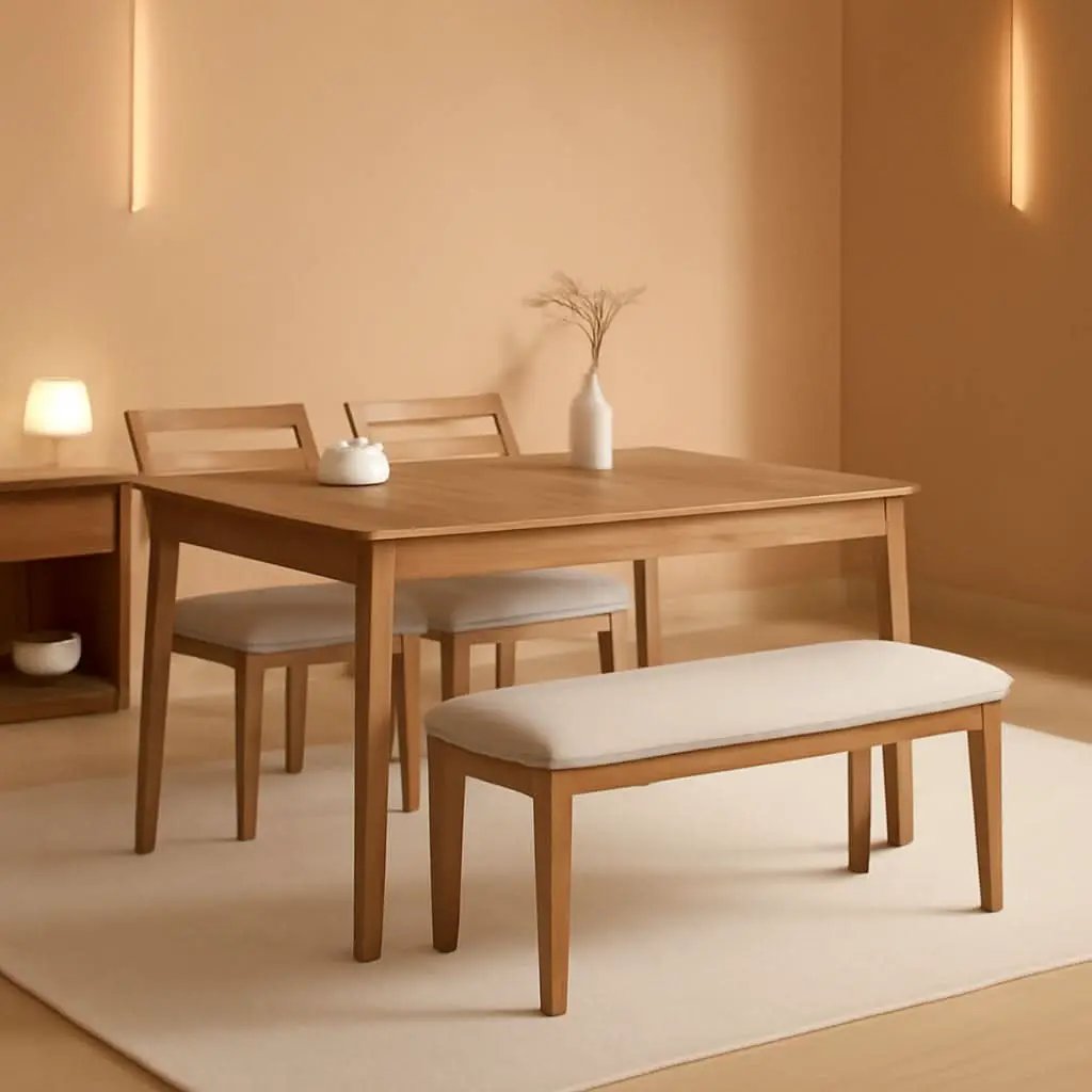 Farmhouse Dining Table Set With Upholstered Chairs from PriceLows™