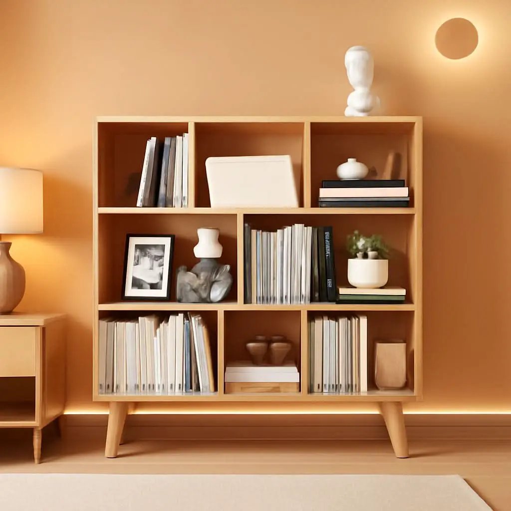 Pear Yellow 3 Tier Wooden Open Shelf Bookcase With Legs from PriceLows™