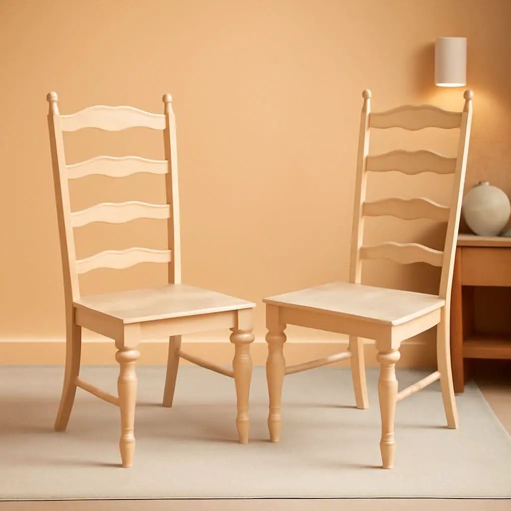 Set Of 2 Maine Ladderback Dining Chairs Unfinished Parawood from PriceLows™