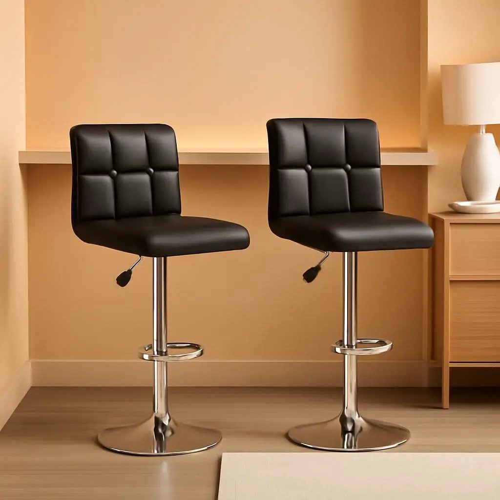 Counter Height Black Bar Stools Set Of 2 For Kitchen from PriceLows™