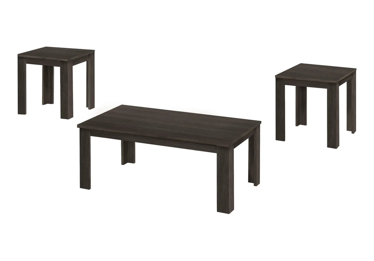 Oak Coffee Table Set | Set Of 3 | Transitional Style | 44 Inch Coffee Table