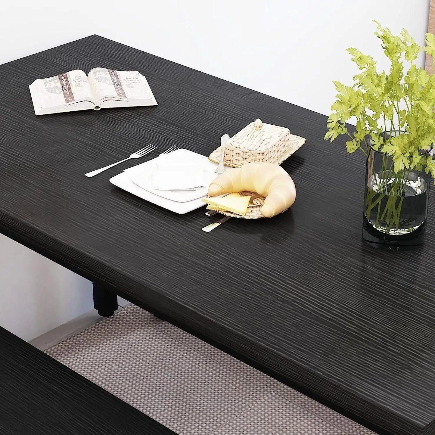 Rectangular Dining Table And Chairs Set Four Modern Wood from PriceLows™