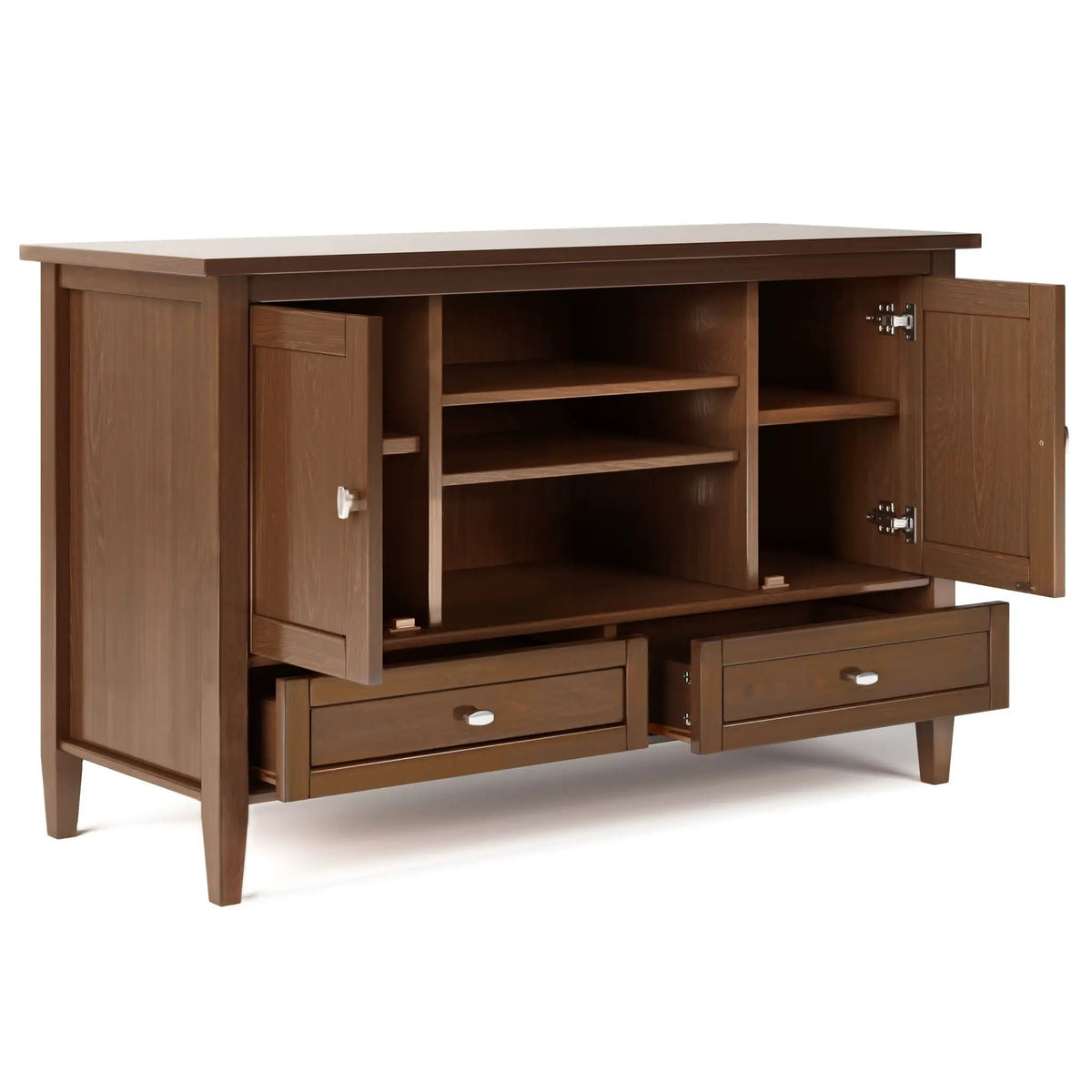 Warm Shaker Transitional TV Media Stand | Handcrafted Solid Wood | Fits TVs Up To 50 Inch | Tall Design