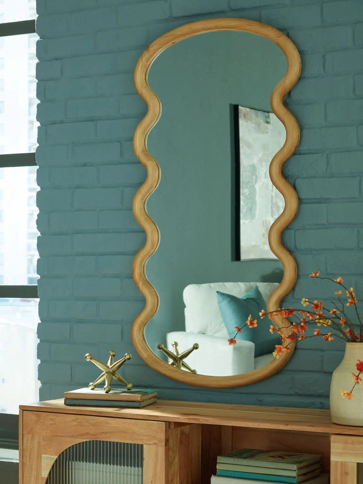 Serendis Accent Mirror | 24 x 1.63 x 48 in | Living Room Furniture | Brown