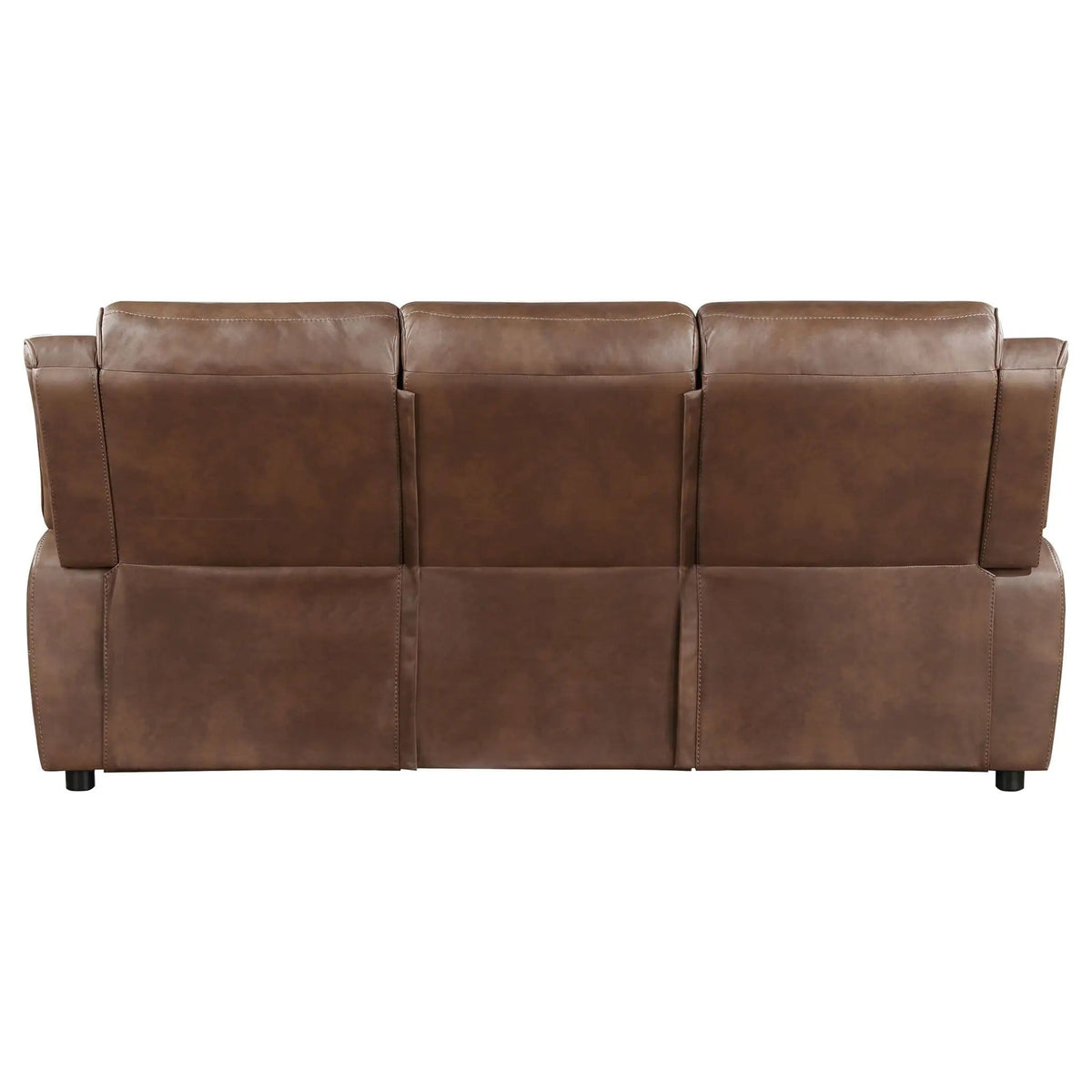 Ellington Upholstered Padded Arm Sofa | 86.25 x 39 x 40.5 in | Faux Leather | Dark Brown