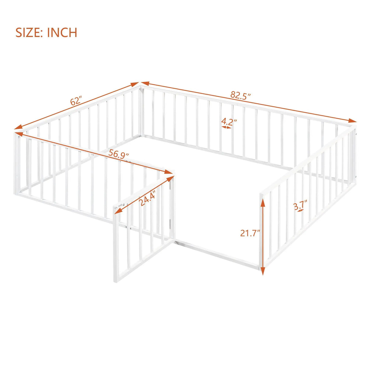 Metal Floor Bed Frame | Raised Fence Gate | Low Platform Design