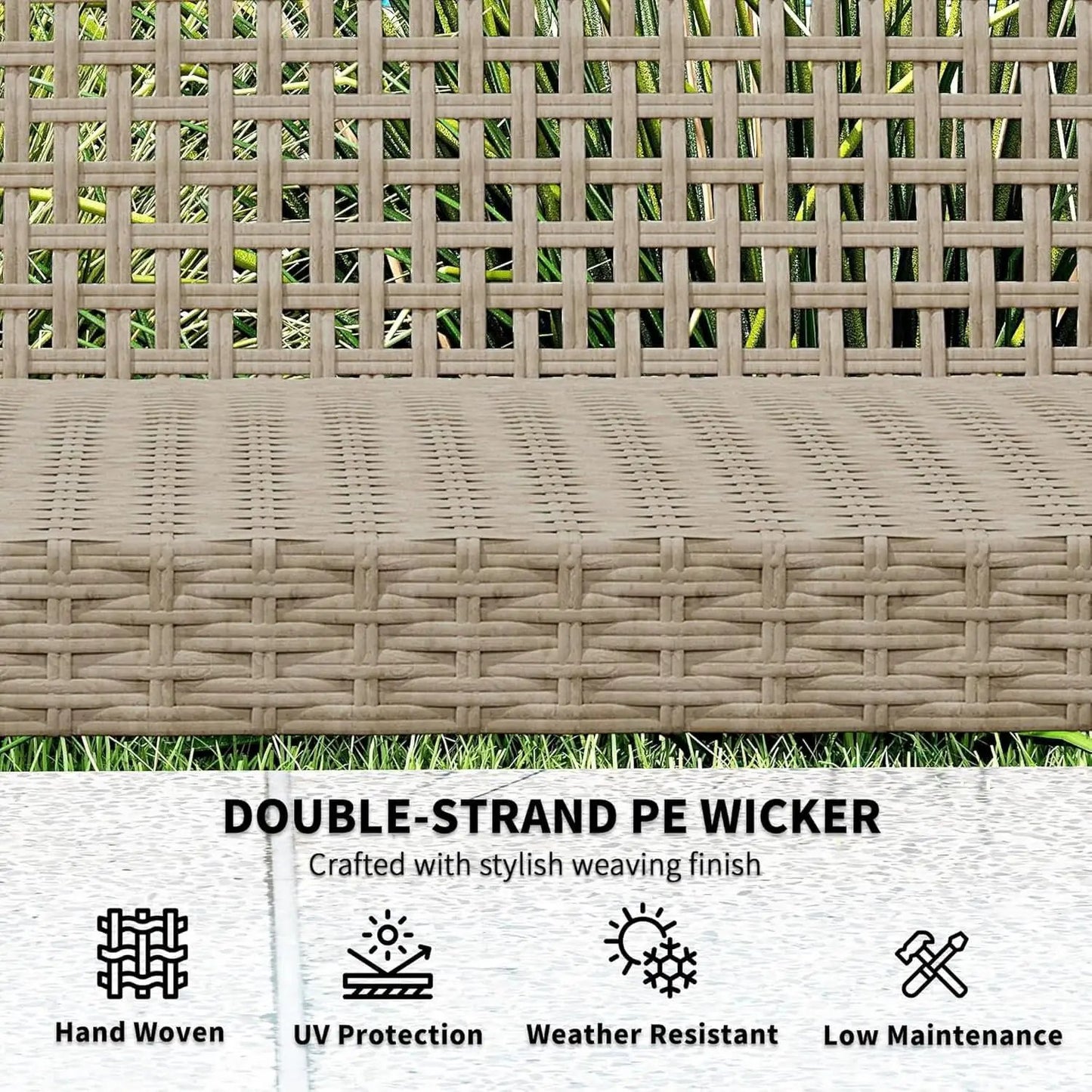 Spacious Wicker Outdoor Couch for Three Comfortable Seats from PriceLows™