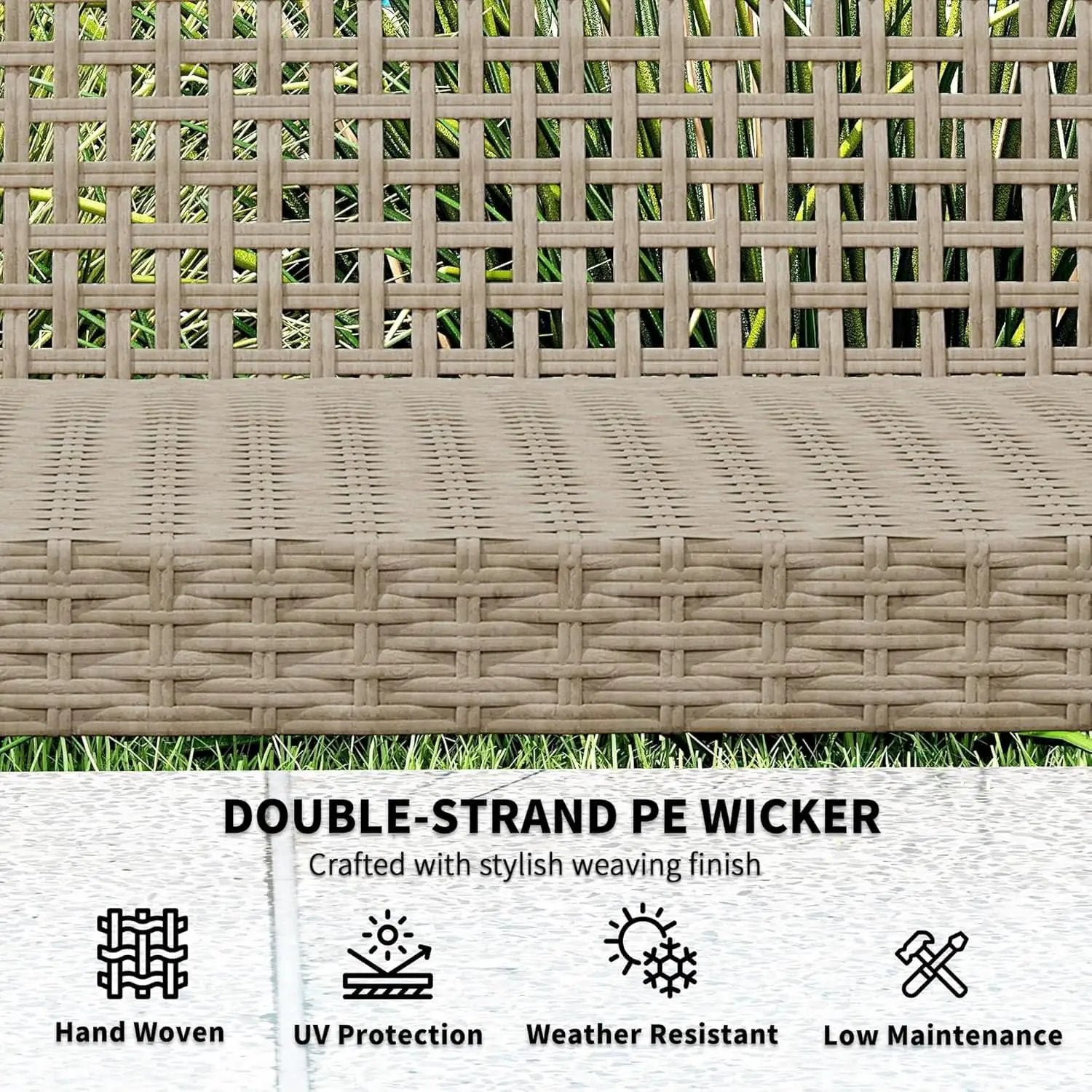 Spacious Wicker Outdoor Couch for Three Comfortable Seats from PriceLows™