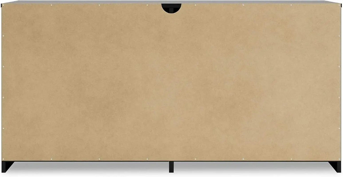 Black Contemporary Six Drawer Dresser Ball Bearing Slides from PriceLows™