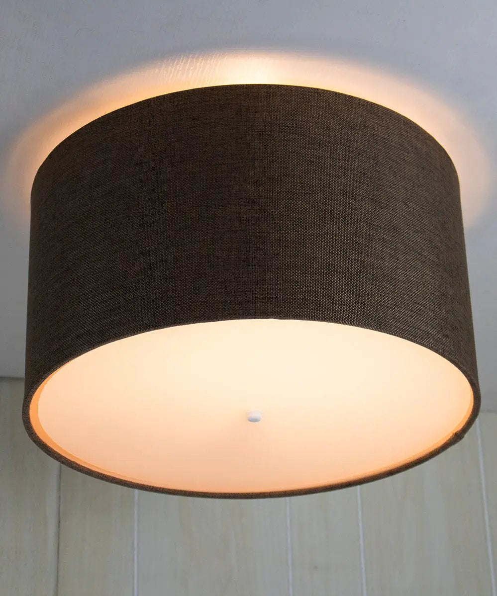 Flush Mount Conversion Kit | 18 Inch Wide | Chocolate Burlap Shade | Easy Install
