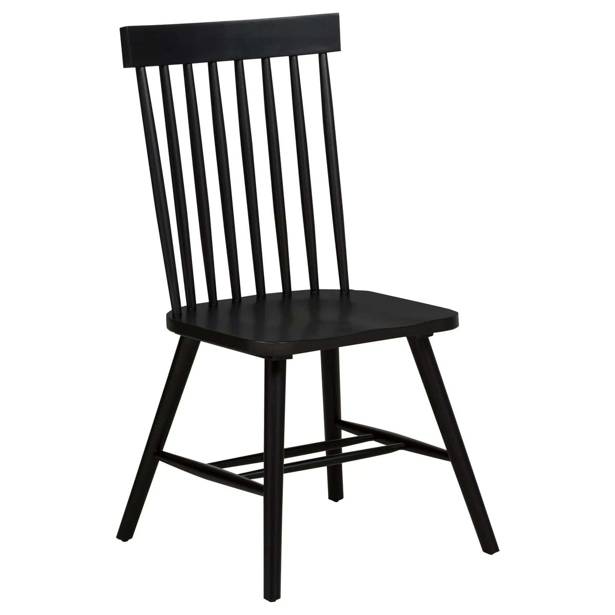 Andrews Windsor Spindle Back Dining Side Chair Black (Set of 2) | 19 x 21.25 x 39.25 in | Rubberwood & Veneer | Dining Room