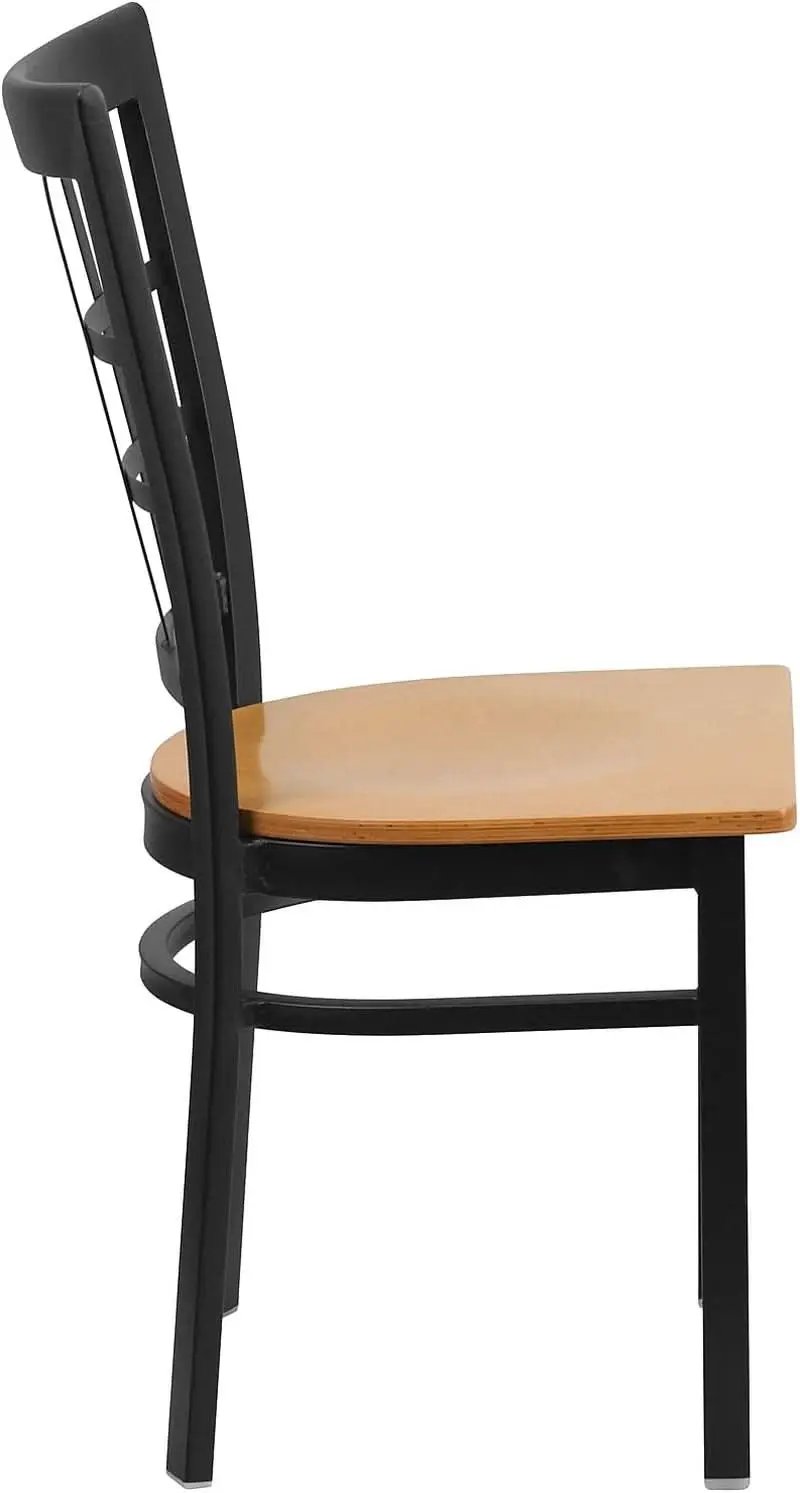 Hercules Series Black Metal Restaurant Chair With Wood Seat from PriceLows™