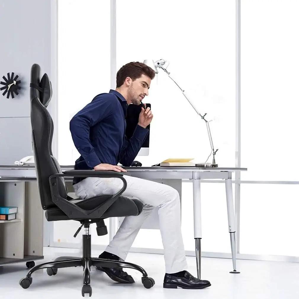 Blue High Back Ergonomic Gaming Chair With Lumbar Support from PriceLows™