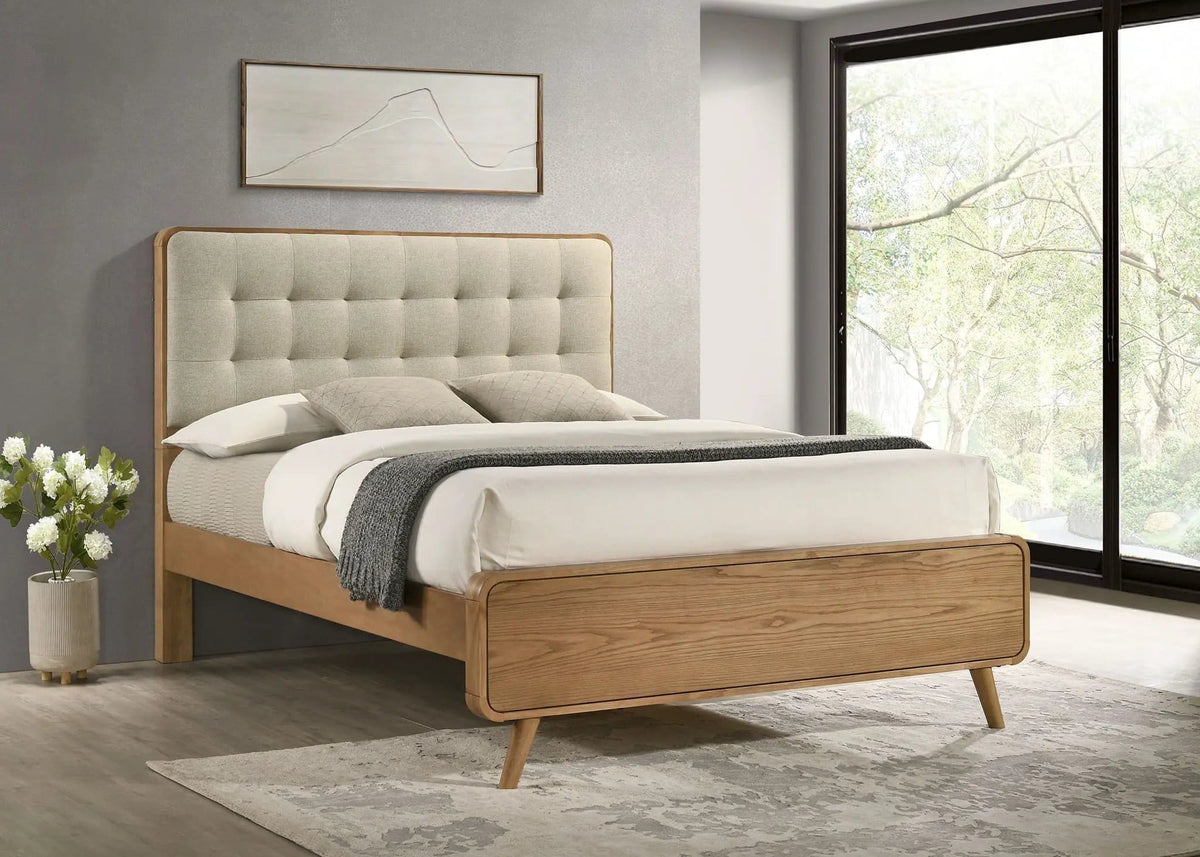 Robyn Wood Eastern King Platform Bed Light Ash | 78.25 x 86.5 x 53.25 in | Rubberwood & Engineered Wood | Bedroom