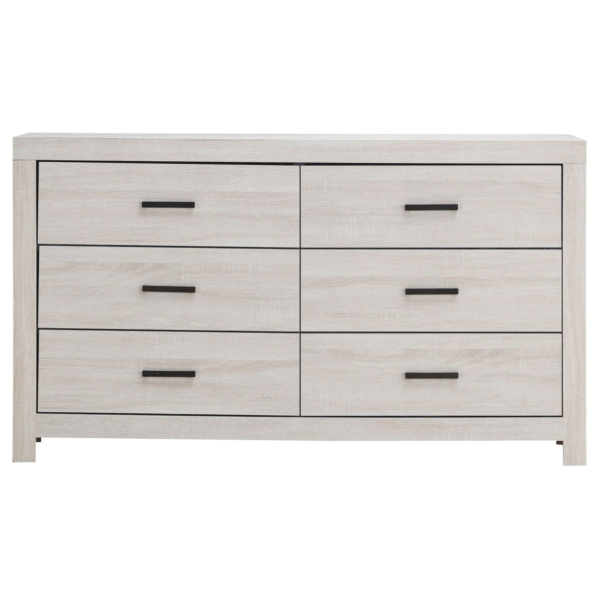 Brantford 6-drawer Dresser Coastal | 58.5 x 16.25 x 33.25 in | Engineered Wood & Veneer | White