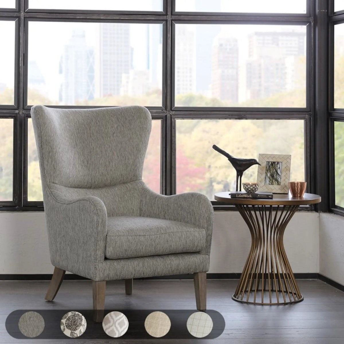 Arianna Swoop Wing Chair | Traditional Wing Back | Round Arms | High-Density Foam
