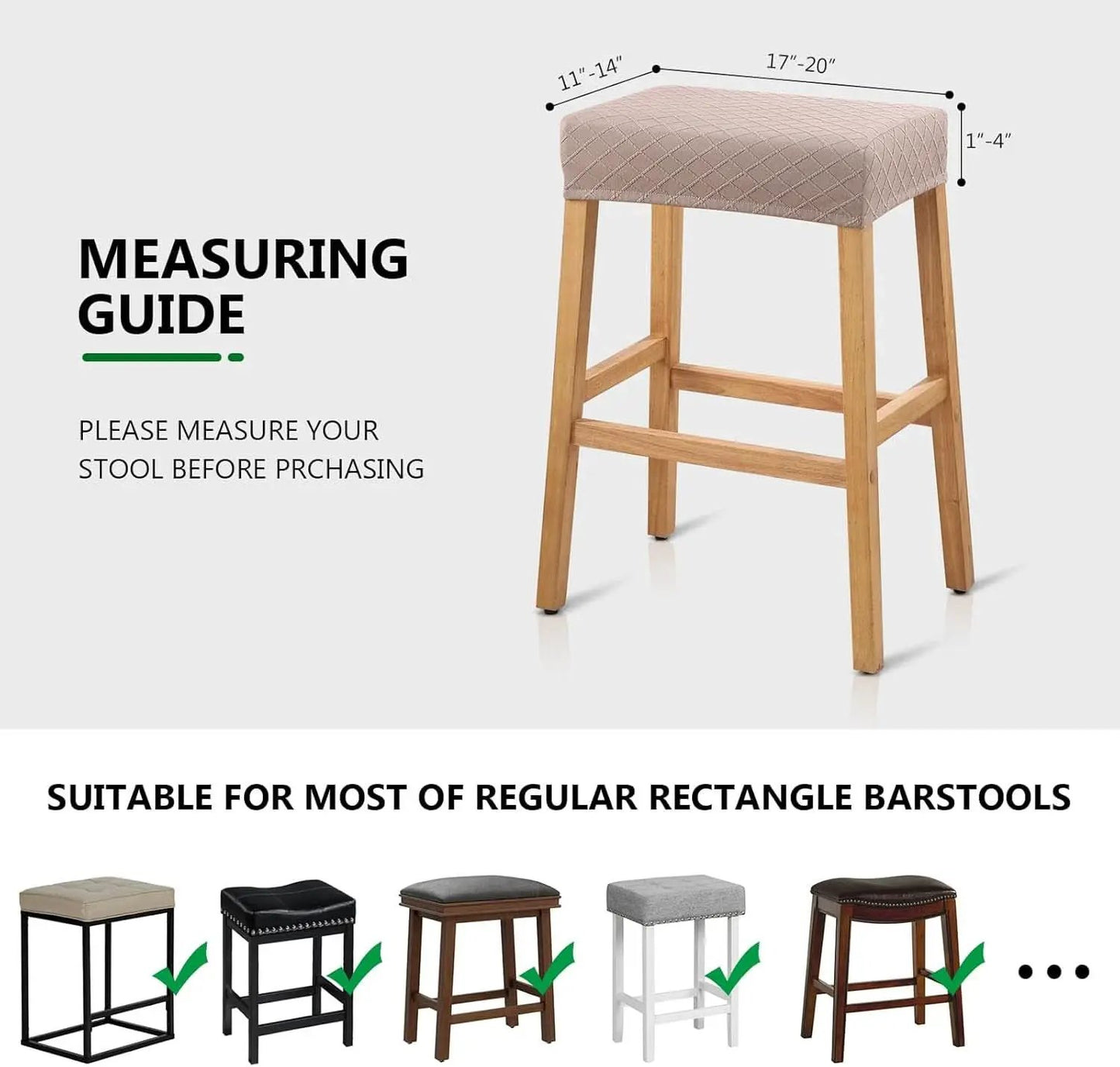 Rectangular Bar Stool Covers 2 Pack Waterproof Stretch from PriceLows™