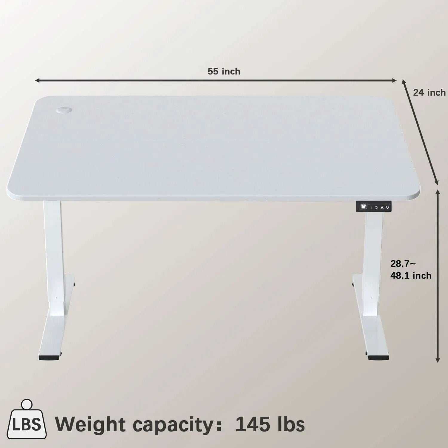 Electric Standing Desk 55x24 Inches Memory Presets from PriceLows™