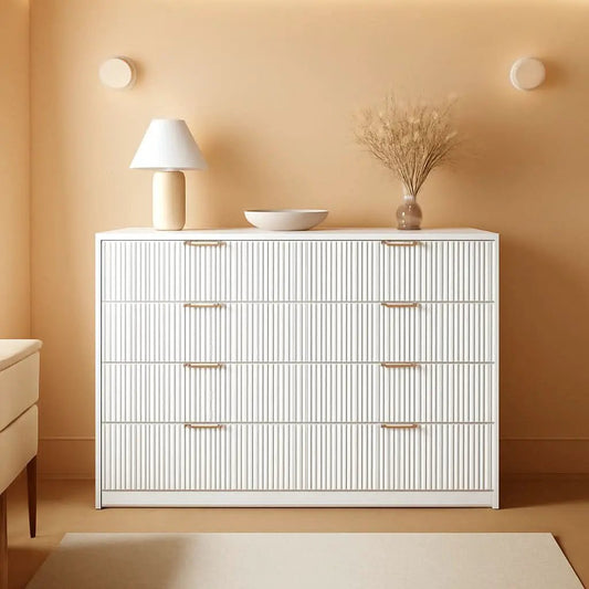 White Solid Maple Dresser Anti Tip LargeCapacityDrawers from PriceLows™