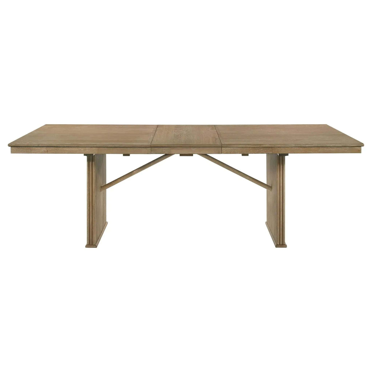Adina 89-inch Extension Dining Table Distressed Light | 71.75 x 41.75 x 30 in | Rubberwood & Engineered Wood | Brown