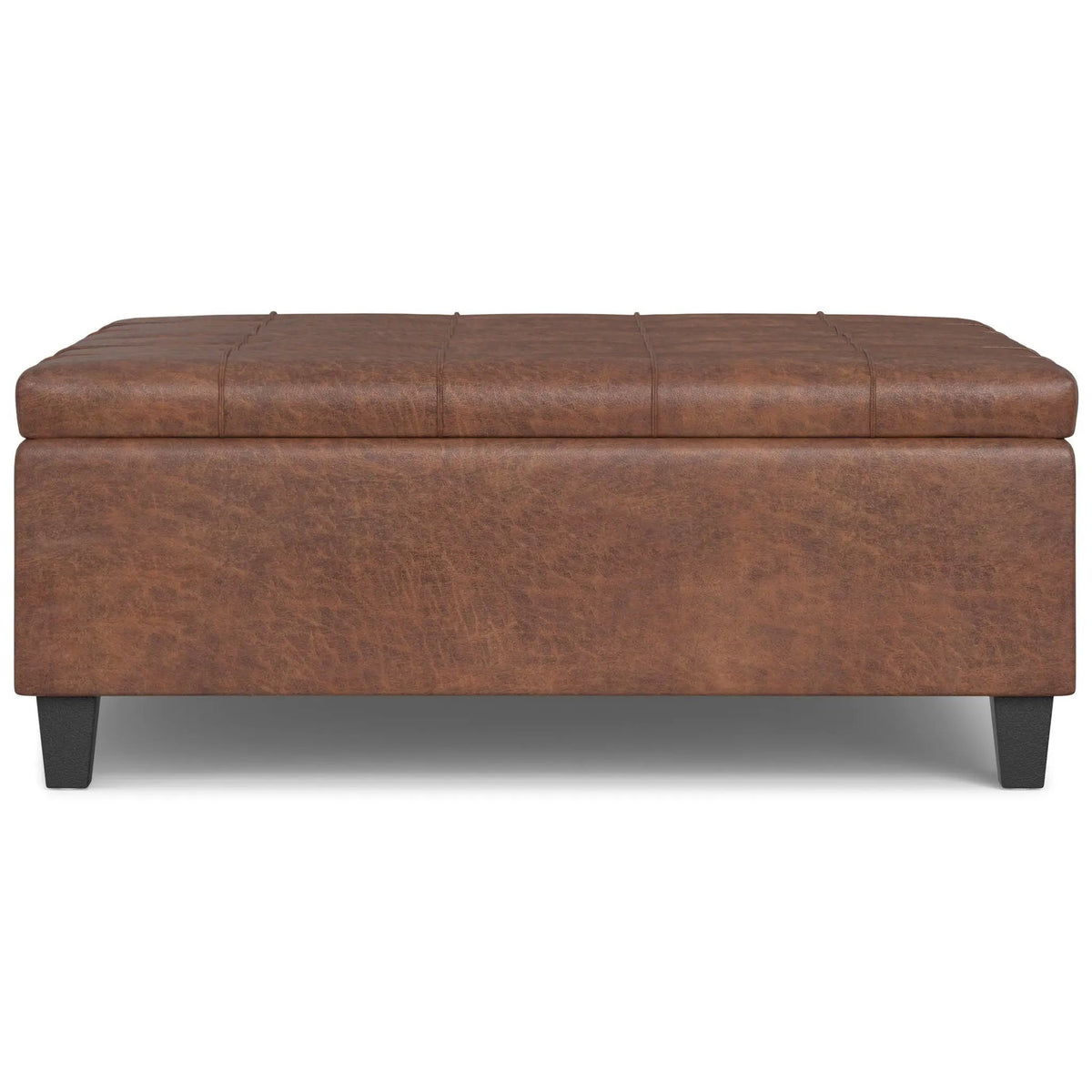 Coffee Table Storage Ottoman | Lift Top Hinge | Solid Wood Base | Large Square