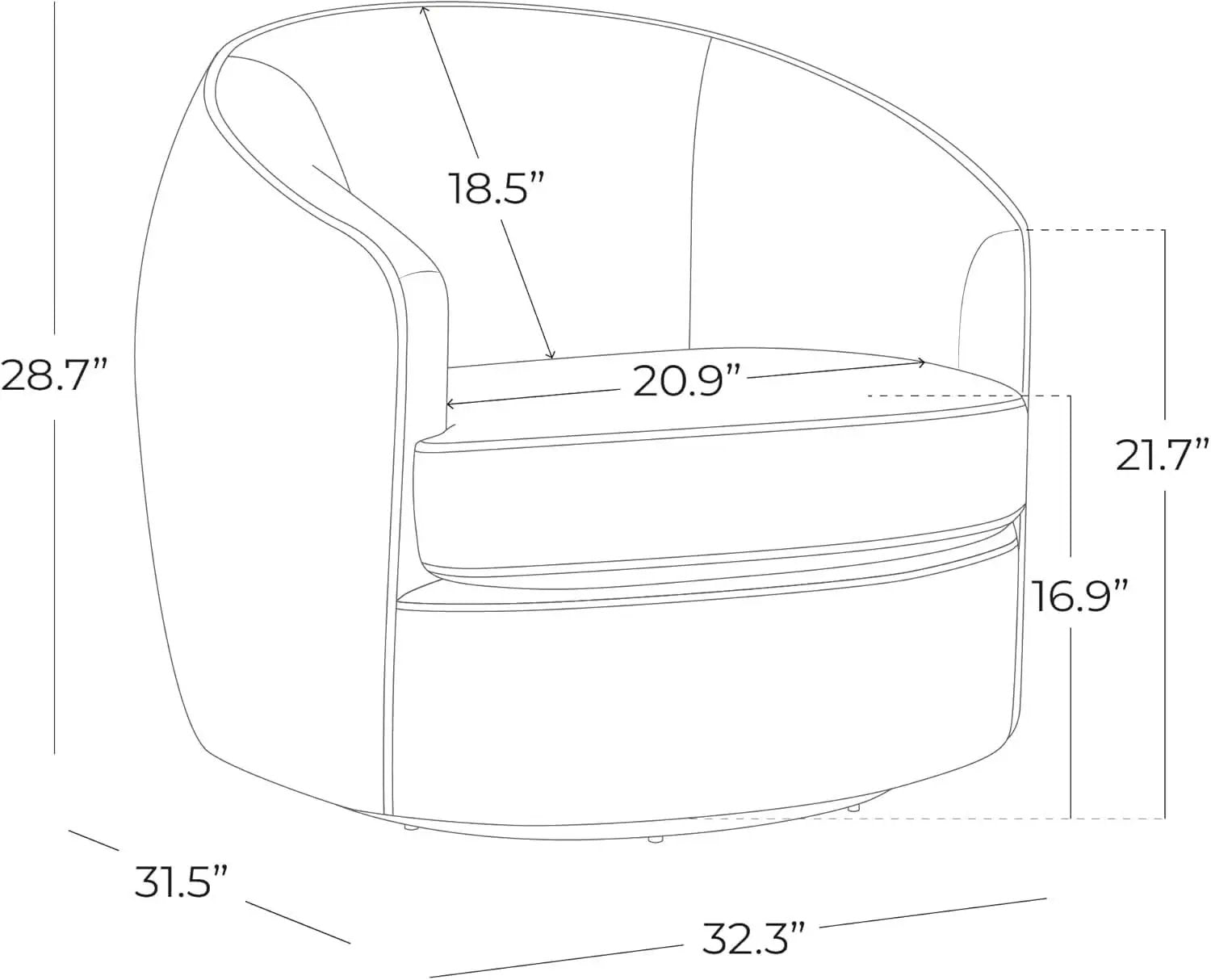 Swivel Barrel Chair Cream Upholstered Fully Assembled from PriceLows™
