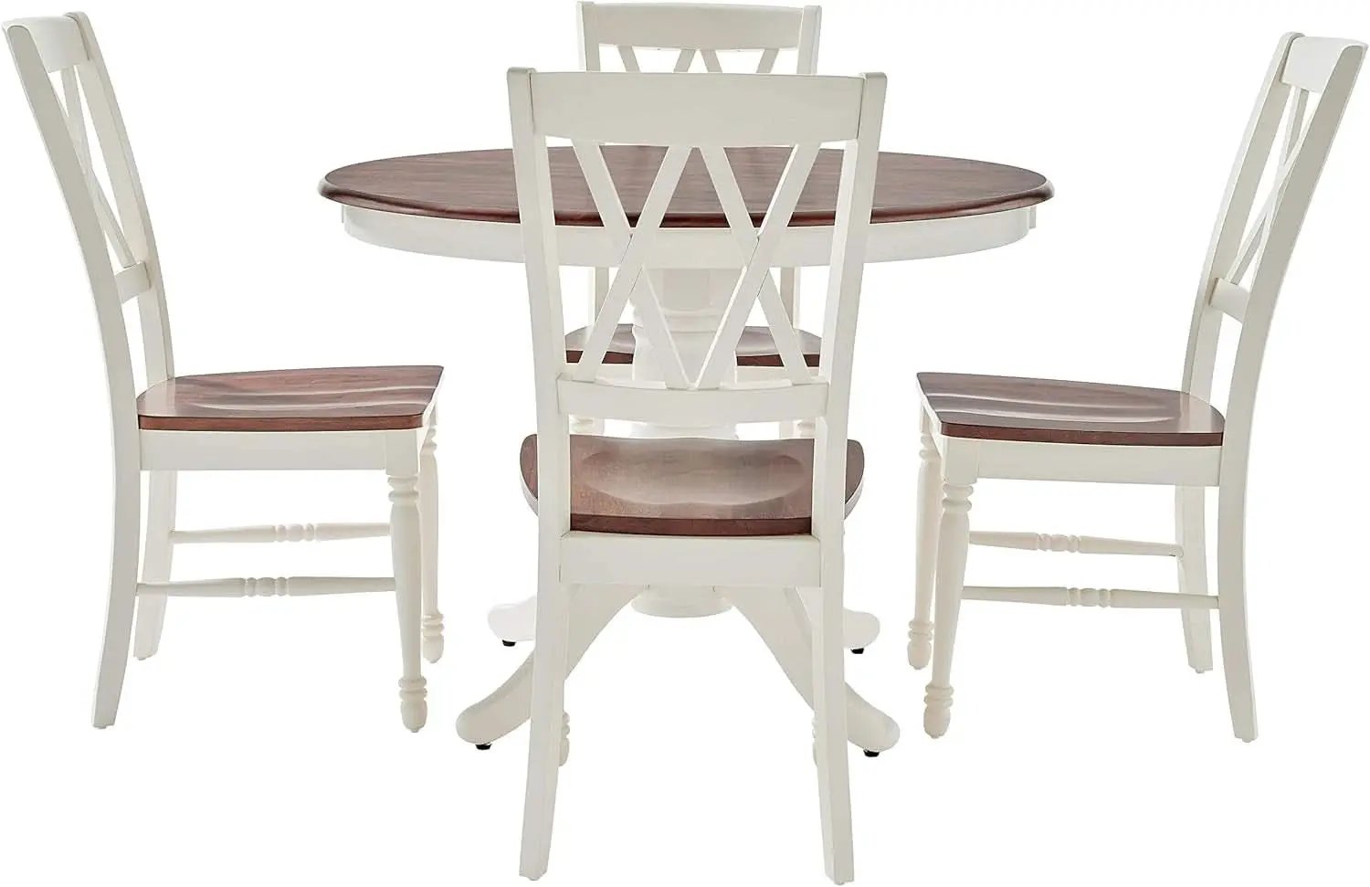 Round Dining Table Set Distressed White Five Piece Set from PriceLows™