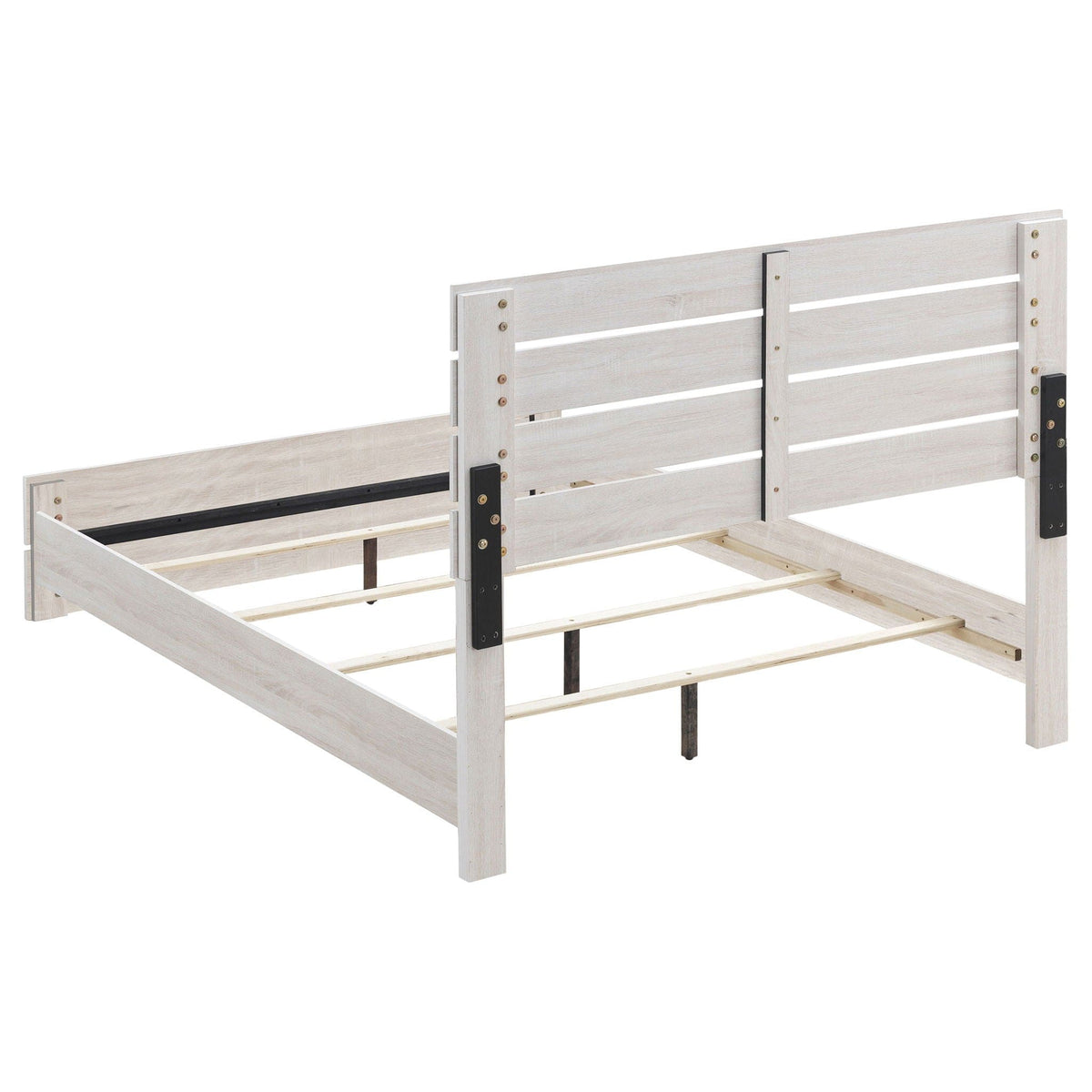 Brantford Wood Queen Panel Bed Coastal | 63 x 85.75 x 52.25 in | Engineered Wood & Veneer | White