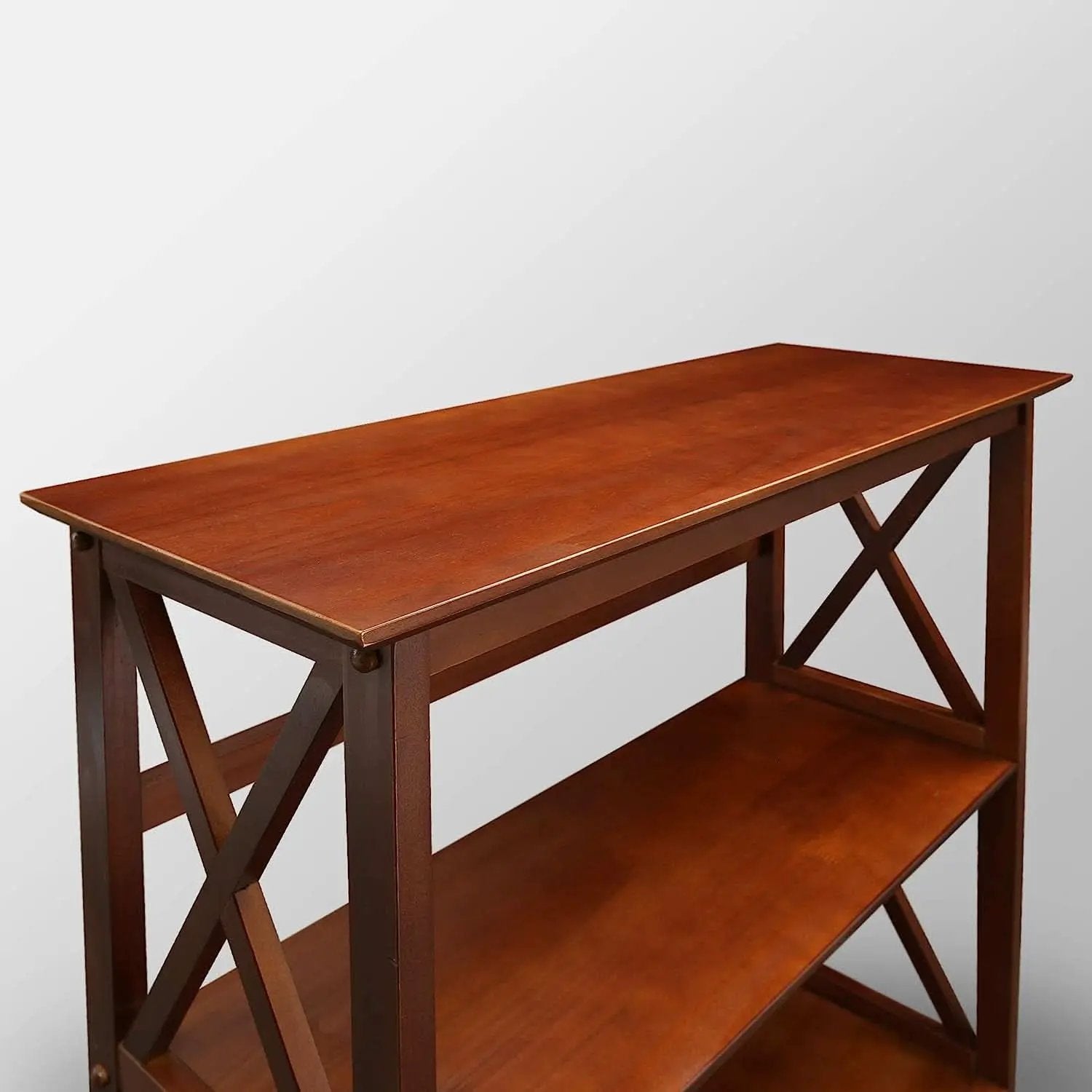 Shelf Bookcase With X Design Three Shelf Storage For Books from PriceLows™