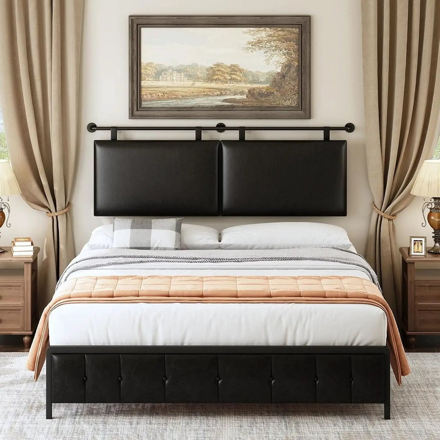 Modern King Size PU Leather Wall Mounted Headboard from PriceLows™