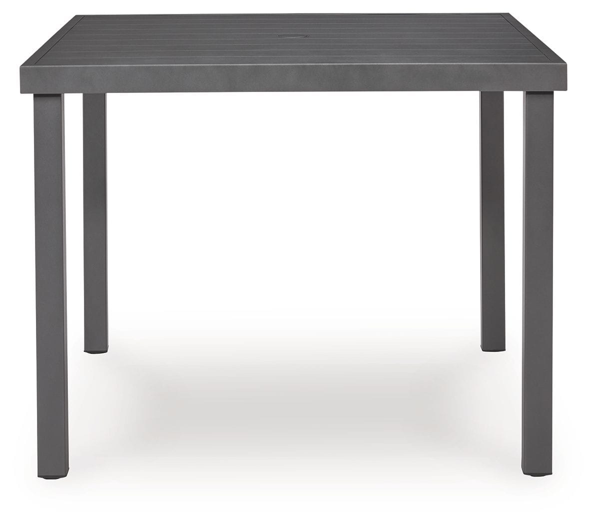 Rocky Creek Square Dining Table With Umbrella Option | 38 x 38 x 29.25 in | Stainless Steel & Aluminum | Gray