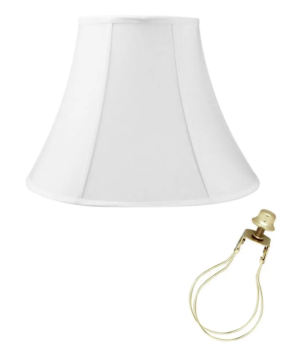 Bell Lampshade | White Shantung | Clip On Fitter | 6X12X9.5