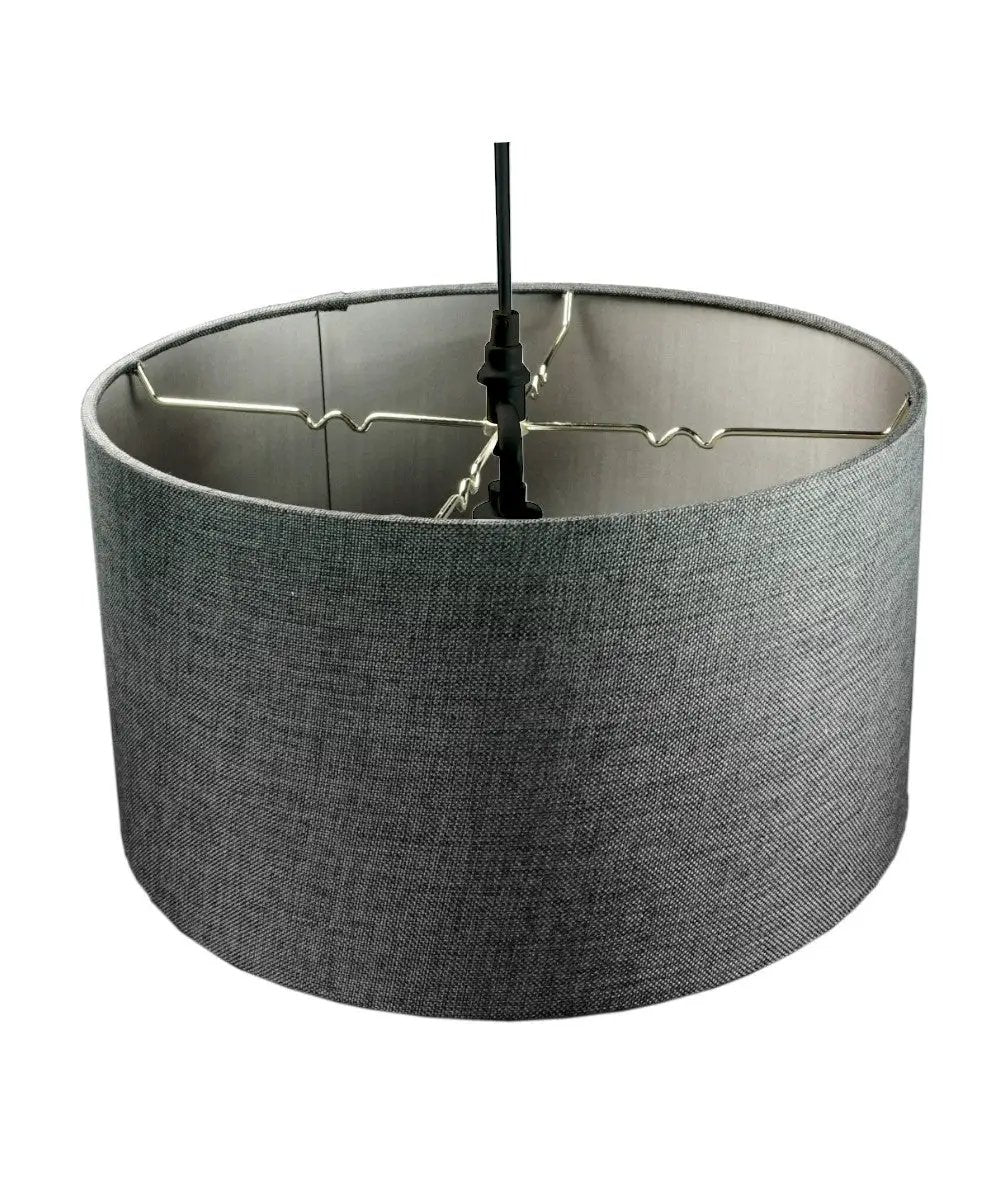 Swag Plug In Pendant | 2 Light | Granite Gray With Diffuser | 18 W Width