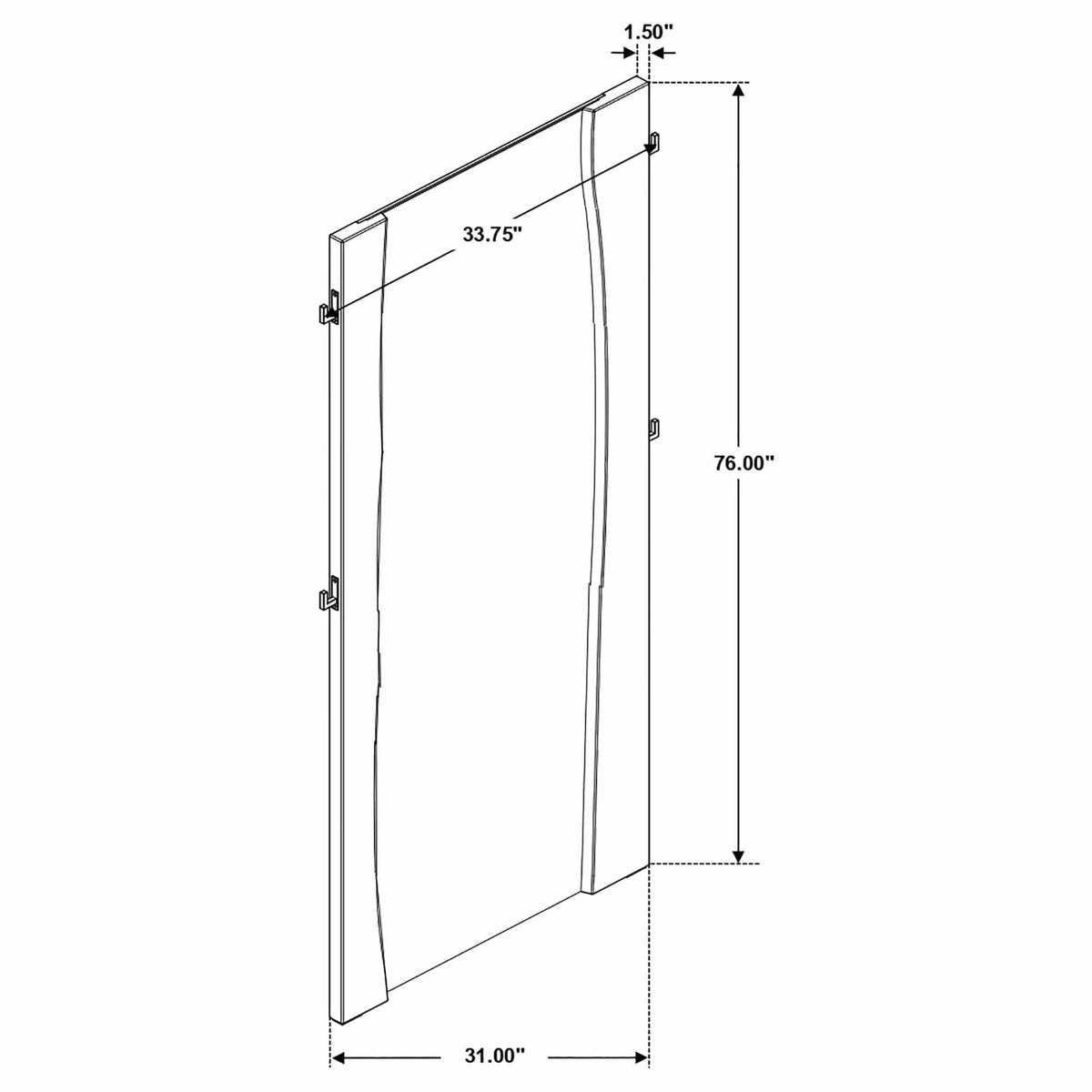 Winslow 31 x 76 Inch Standing Floor Mirror Smokey | 31 x 1.5 x 76 in | Walnut & Metal | Walnut