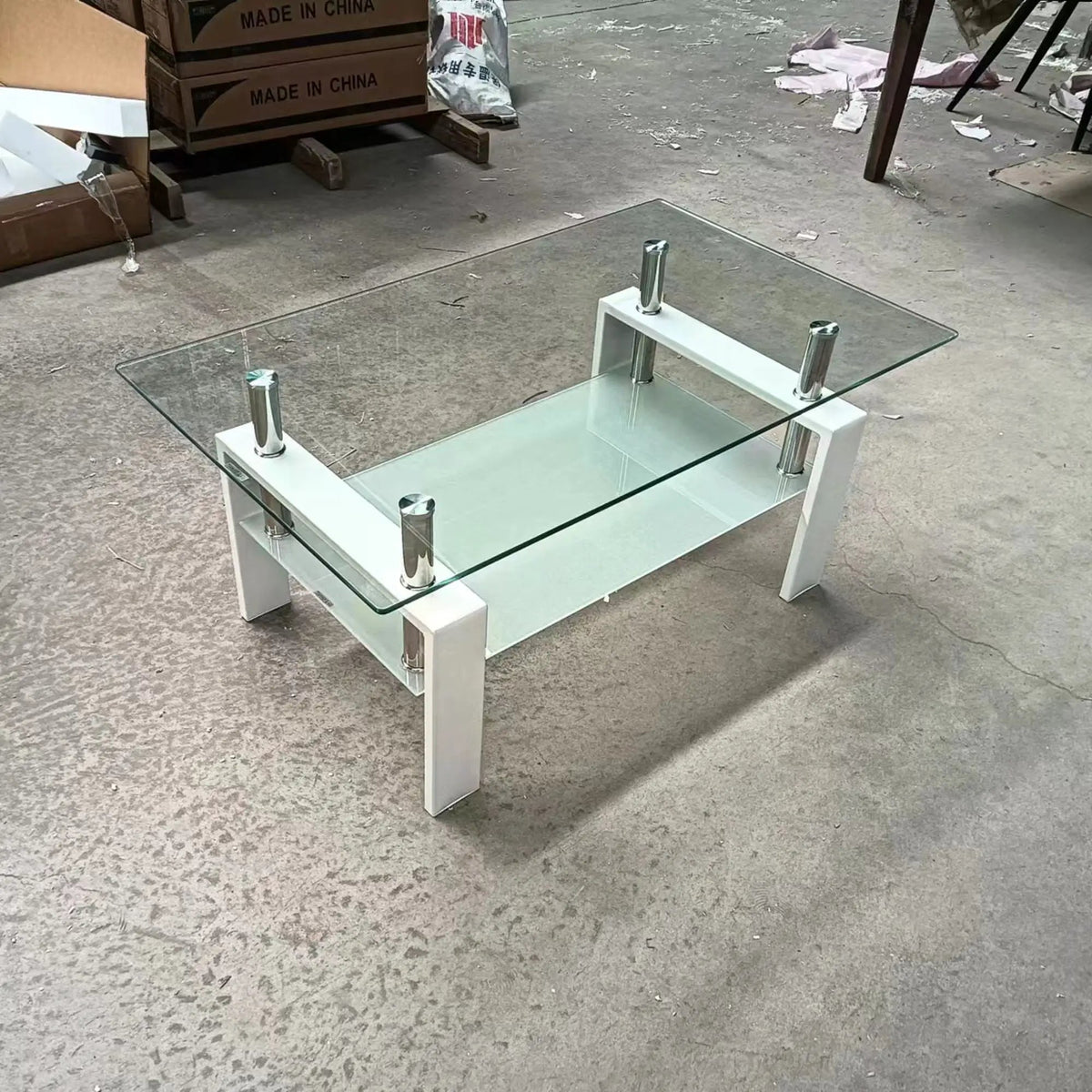 Tempered Glass Table | Hidden Storage | Easy Assembly