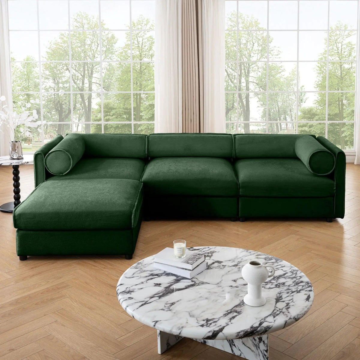 Contemporary Elegant Sofa With Storage And Ottoman 2 Piece Living Room Set | 2 Piece Living Room Set | Living Room Furniture | Living Room