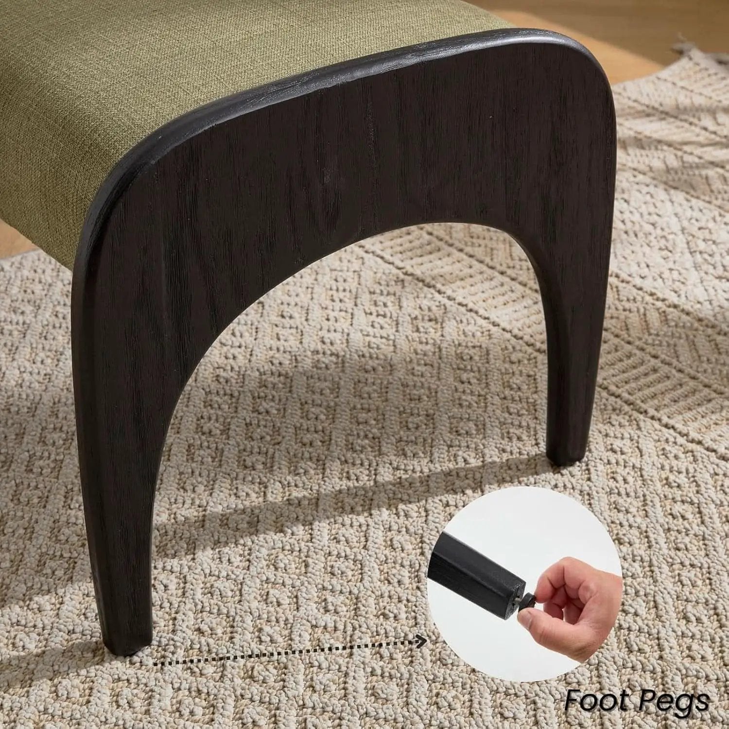 51 Inches Wide Linen Textured Emerald Ottoman Bench from PriceLows™