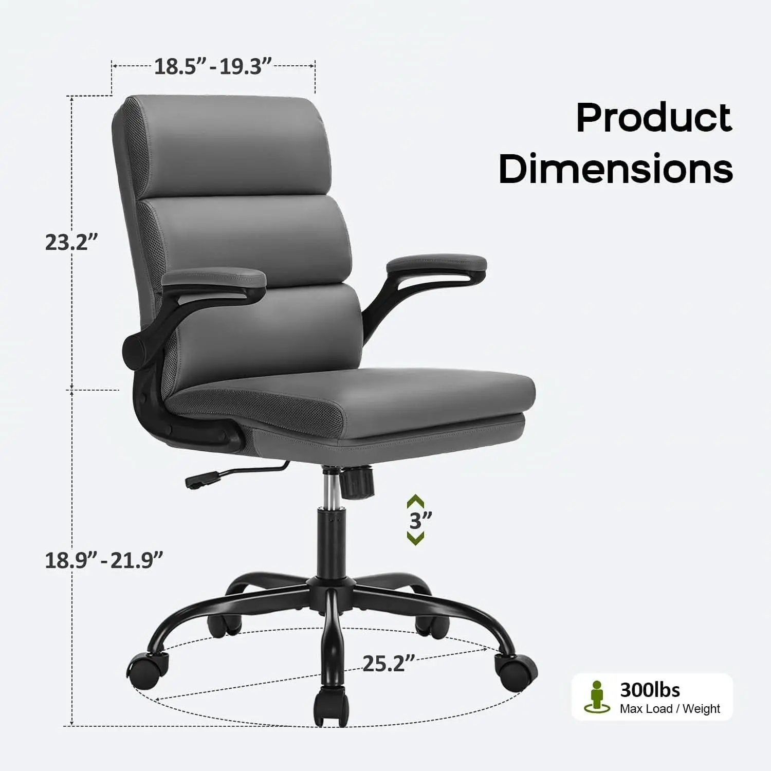 Gray Ergonomic Office Chair With Adjustable Height from PriceLows™