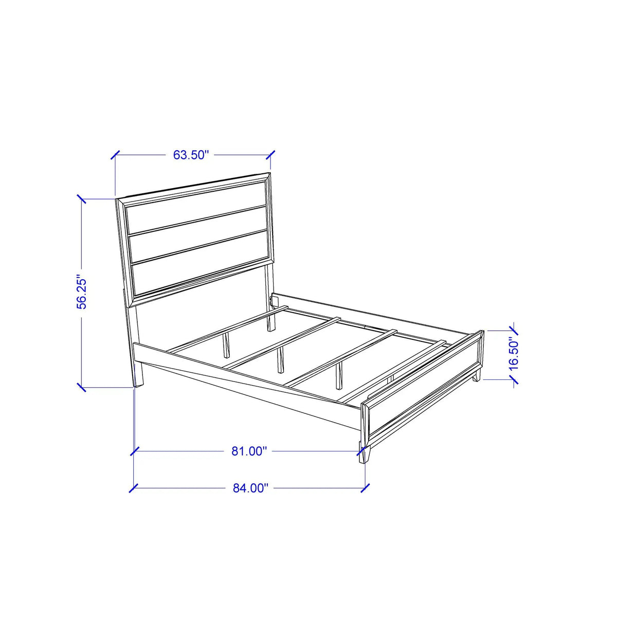 Mirage 5-Piece Bedroom Set | Rubber Wood Construction | Elegant Finish | Slat Design