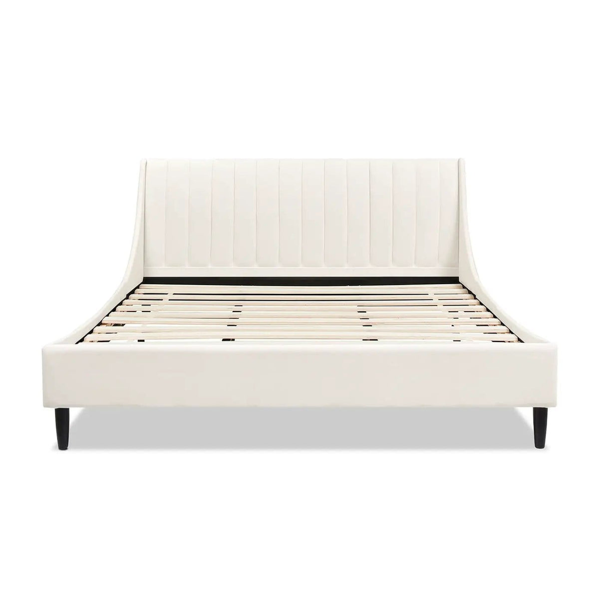 Aspen Vertical Tufted Modern Headboard Platform Bed Set | 8 Pieces | Fabric & Plywood | Bedroom
