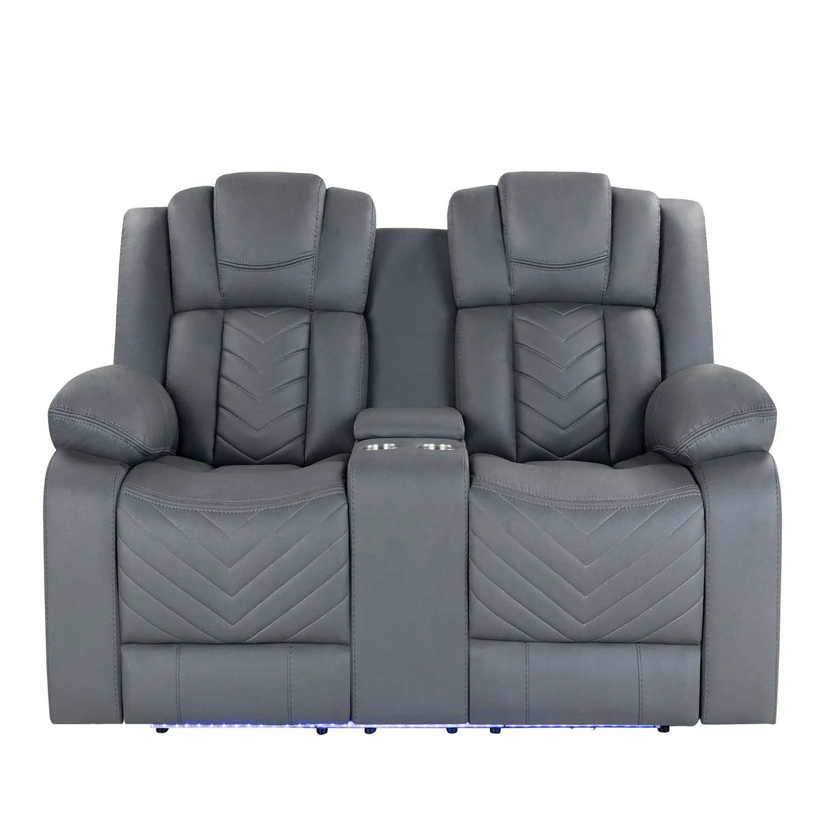Raize Power Living Room Set With Storage Console And Cup Holders Reclining Sofa | Reclining Sofa & Loveseat | Fabric | Living Room